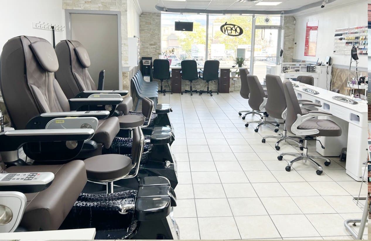 Lovely Nails salon pedicure area in North York