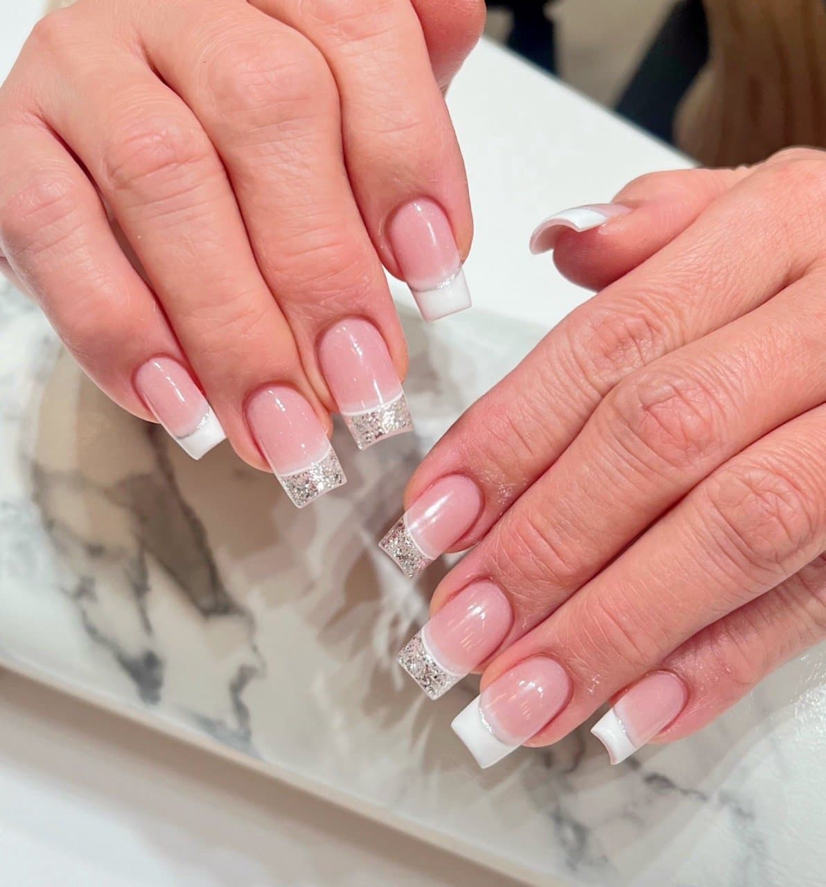 Lovely Nails french tip glitter blend in North York